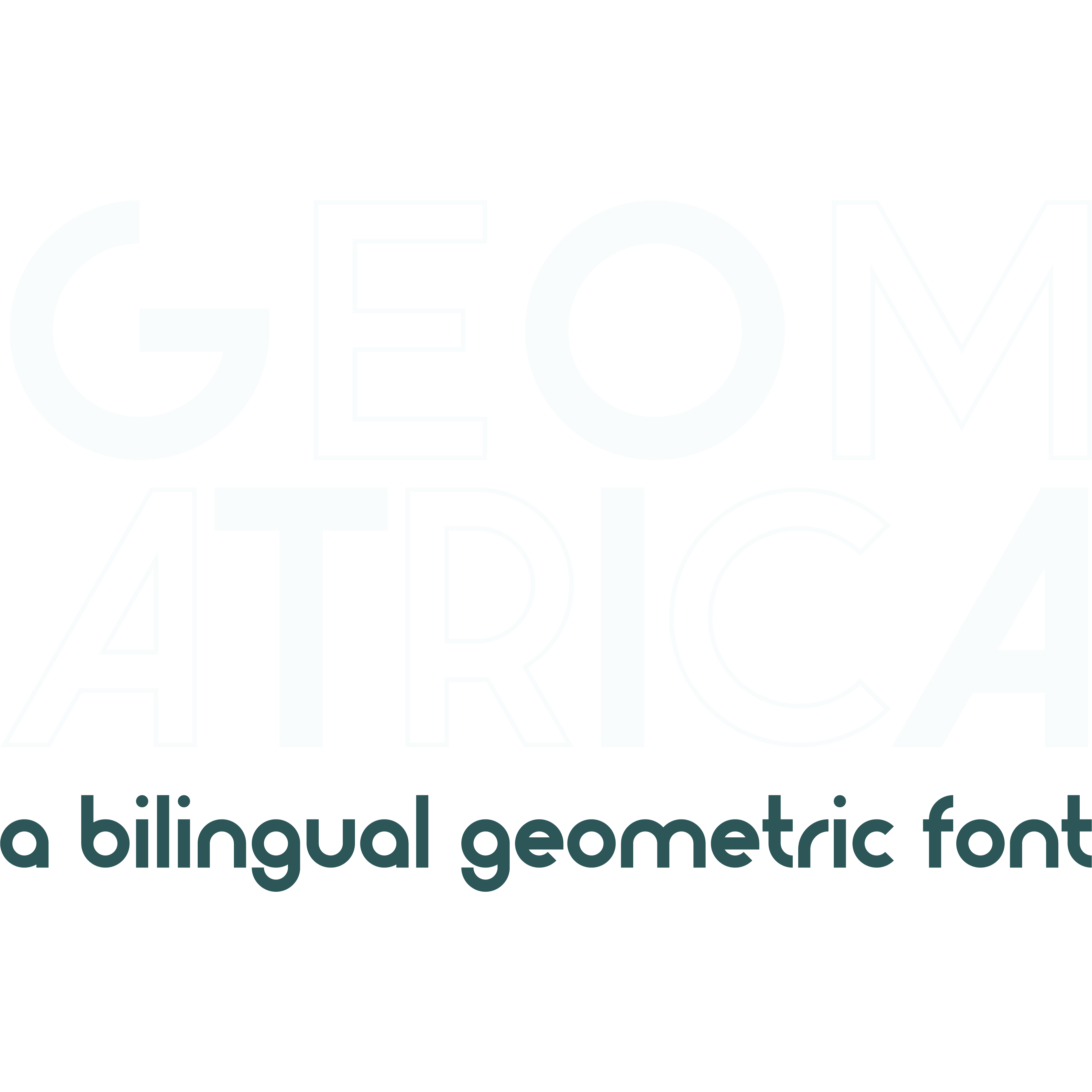 An image with text that reads, Geomatrica: a bilingual geometric font.